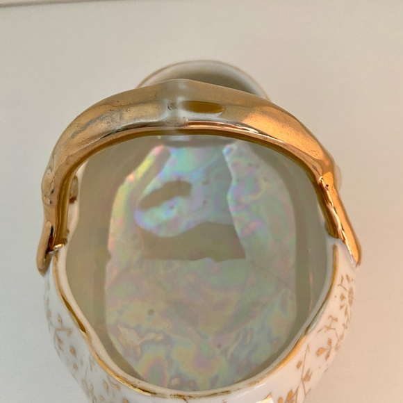 Vintage Marco Fine Porcelain White Gold Floral Flower Pattern Trinket Bowl - Picture 5 of 7